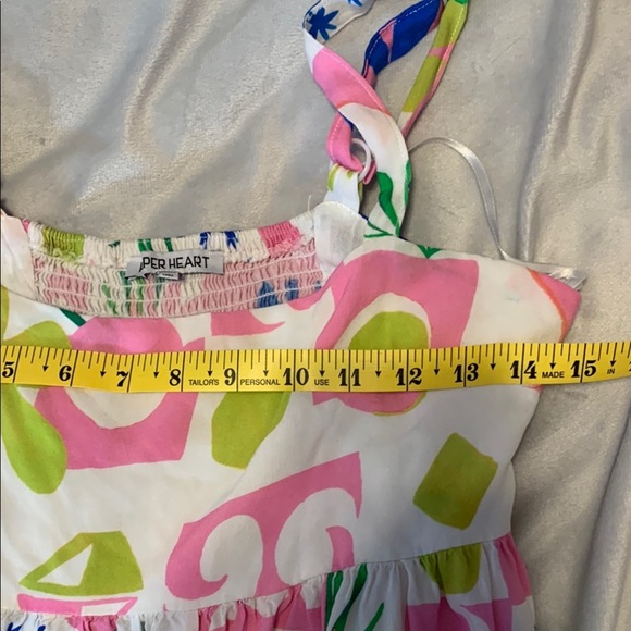 Paper Heart funky Colorful Sleeveless Empire dress tires bottom long size small - Picture 3 of 6